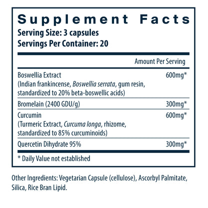 Vital Nutrients BCQ 60 capsules supplement facts.